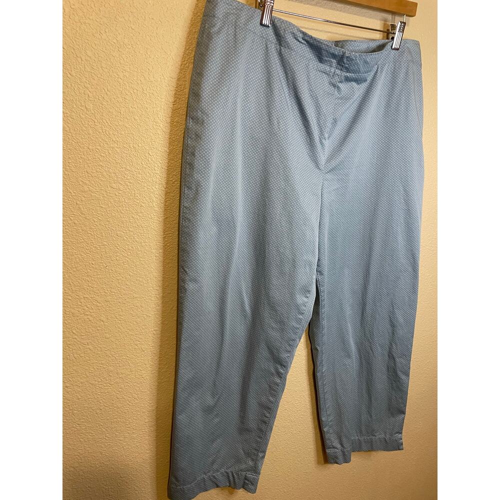 Talbots Baby Blue Cottage Print Side Zip Closure Semi Stretch Capri Pants 16 - Picture 12 of 12